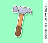 Illustration vector of Claw hammer icon with cute shadow and cute color with simple style concept inside