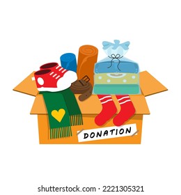 ilustración vectorial de ropa para donar. Ropa de donación.