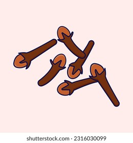Illustration vector of clove in flat design