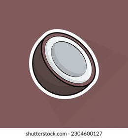 Illustration Vector of Coconut in Flat Design