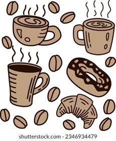 illustration vector coffee line art.
line drawing doodle art cartoon coffee hand drawn.
cartoon doodle art coffee illustration hand drawn.