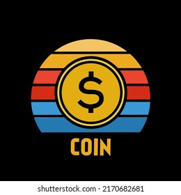illustration vector of coin,dollar,perfect for print,etc.