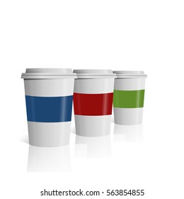 Illustration of Vector Color Coffee Cup Isolated on White Background photorealistic 3D vector eps 10 mockup