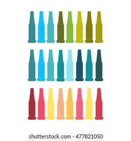 Illustration vector: colored bottles. For decoration, web, advertising bars, restorani, alcohol or beverages