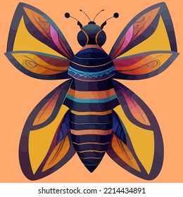 illustration vector of colorful bee, wasp, hornet isolated good for logo, icon, mascot, print or customize your design