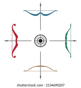 Illustration vector of colorful bow arrow