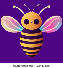 illustration vector of colorful cute bee, isolated good for logo, icon, mascot, print or customize your design