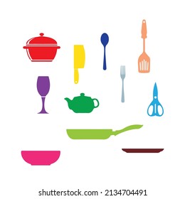 Illustration vector of colorful kitchen icon