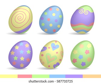 Illustration vector lot of colorful paint eggs on happy Easter theme.
