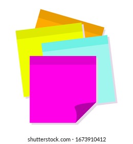 Illustration vector of colorful paper sheet stick,note sheet paper