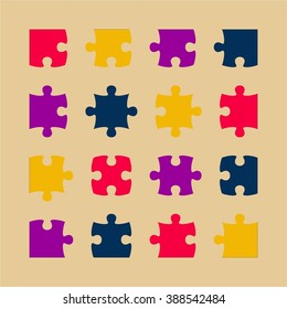 Illustration vector of colorful puzzle for business. Separated puzzles for multiple usage