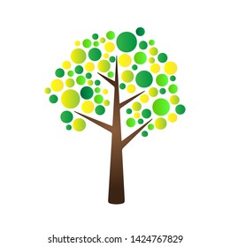 Illustration vector colorful tree design