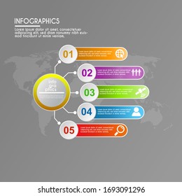 Illustration Vector of Colorfull Infographics Vector Design Template perfect for your business information, marketing , flowchart , and project presentation