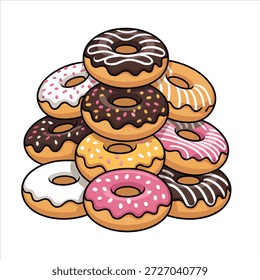 Illustration vector of a colourful donut