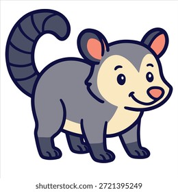 Illustrationsvektor eines bunten Opossums