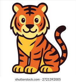 Illustrationsvektor eines bunten Tigers