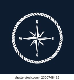 illustration vector of compass on black background