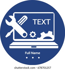 Illustration Vector of computer service logo in flat design, technology, brand icon