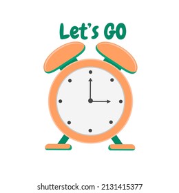 Illustration vector concept clocl let's go