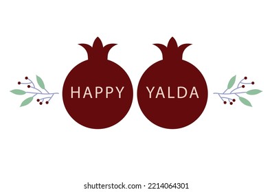 Illustration Vector Concept Happy Yalda Night Party. Longest Night In The Year