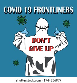 Illustration vector : conceptual for frontliners inspiration dan motivational of covid 19 pandemic 