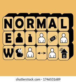 Illustrationsvektor Konzeption eines neuen normalen Lebensstils auf der covid19-Pandemie