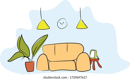 illustration vector : conceptual of pandemic Covid 19, new normal life to stay home
