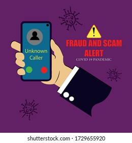  Illustration Vector : Conceptual Of Scammer And Fraud Alert Covid-19 Pandemic