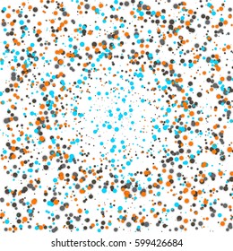 Illustration of Vector Confetti Effect. Confetti Particle Background. Birthday Card Template