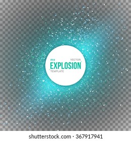 Illustration of Vector Confetti Explosion Special Effect Isolated on Transparent PS Style Background. EPS10 Dark Outer Space Overlay Star Explosion in Universe