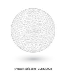 Illustration of Vector Connection Spirograph Wired Ball Isolated on White Background