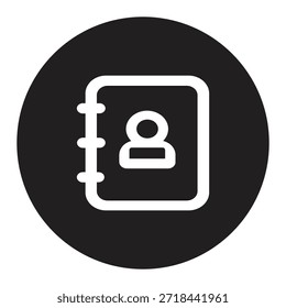 Illustration Vector of  Contact book icon with user profile | Circle Line Icon