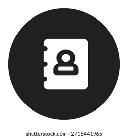 Illustration Vector of  Contact book icon with user profile | Circle Glyph Icon