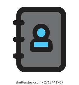 Illustration Vector of  Contact book icon with user profile | Colored Outline Icon