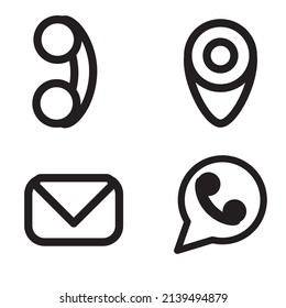 Illustration vector of Contact set. Contact As Flat Icon Solid Style isolated