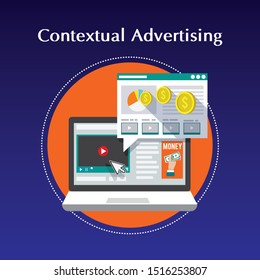 Illustration Vector Of Contextual Advertising