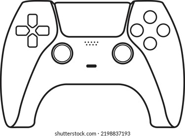 Illustration Vector Controller Gamepad Line Art Black And White Style 