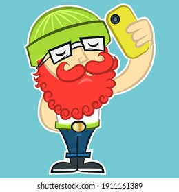 Illustrationsvektor coole Männer-Hipster mit Kamera und Hintergrund für Modedesign