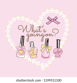 Illustration of a vector of cosmetics.
Manicure Sketches , It's a t-shirt illustration motif for girls