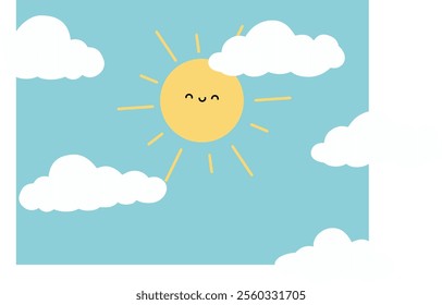 Illustration vector of could and sun