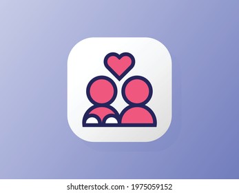 Illustration vector of couple icon design with duotone style. Perfect for logo, website, presentation, application, social media, and more.