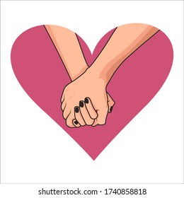 vector de ilustración, Parejas con las manos