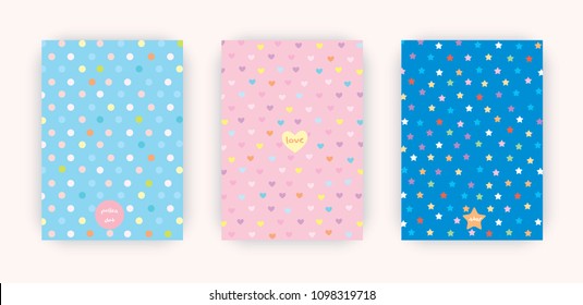 Illustration vector of cover books design with pattern set.