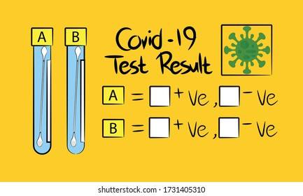 Vector de ilustración: Modelo de resultados de ensayo Covid 19 para laboratorio