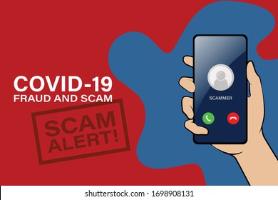 Illustration vector: Covid-19 fraud and scam alert
