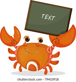 Illustration vector of crab and blank banner.