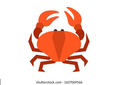 Illustration Vector of crab flat design Perfect for T Shirt design,logo,sticker eps 10
