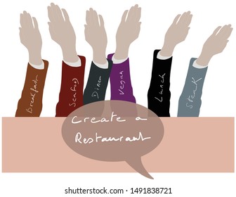 illustration vector create a restaurant breakfast seafood diner vegan lunch steak