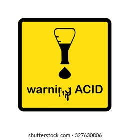 illustration vector creative design warning acid with exclamation mark made of beaker and acid drop