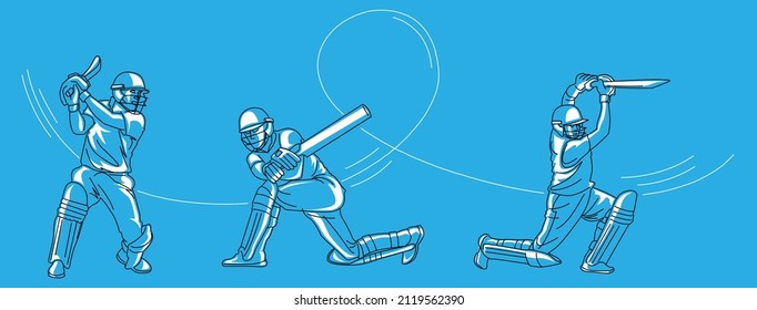 Illustration and vector of Cricket Player in action.